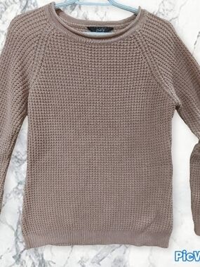 Streetwear Society Waffle-Knit Crewneck Sweater - Taupe